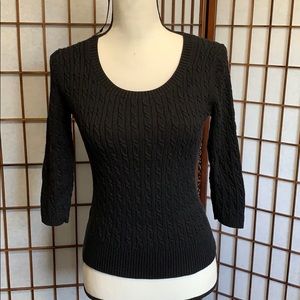 Loft Cable Knit 3/4 sleeve Sweater